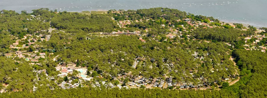 Vue aérienne camping Les Embruns